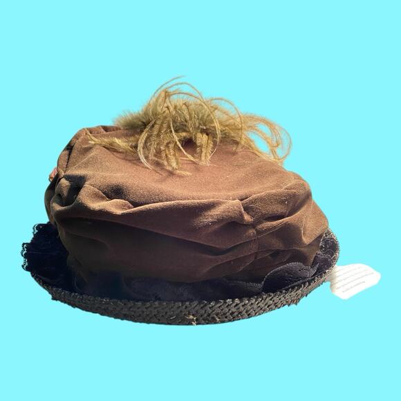 Vtg Hopeless Romantic Hunter Green Velvet & Roses Hat Made In USA Handfinished - Picture 4 of 14